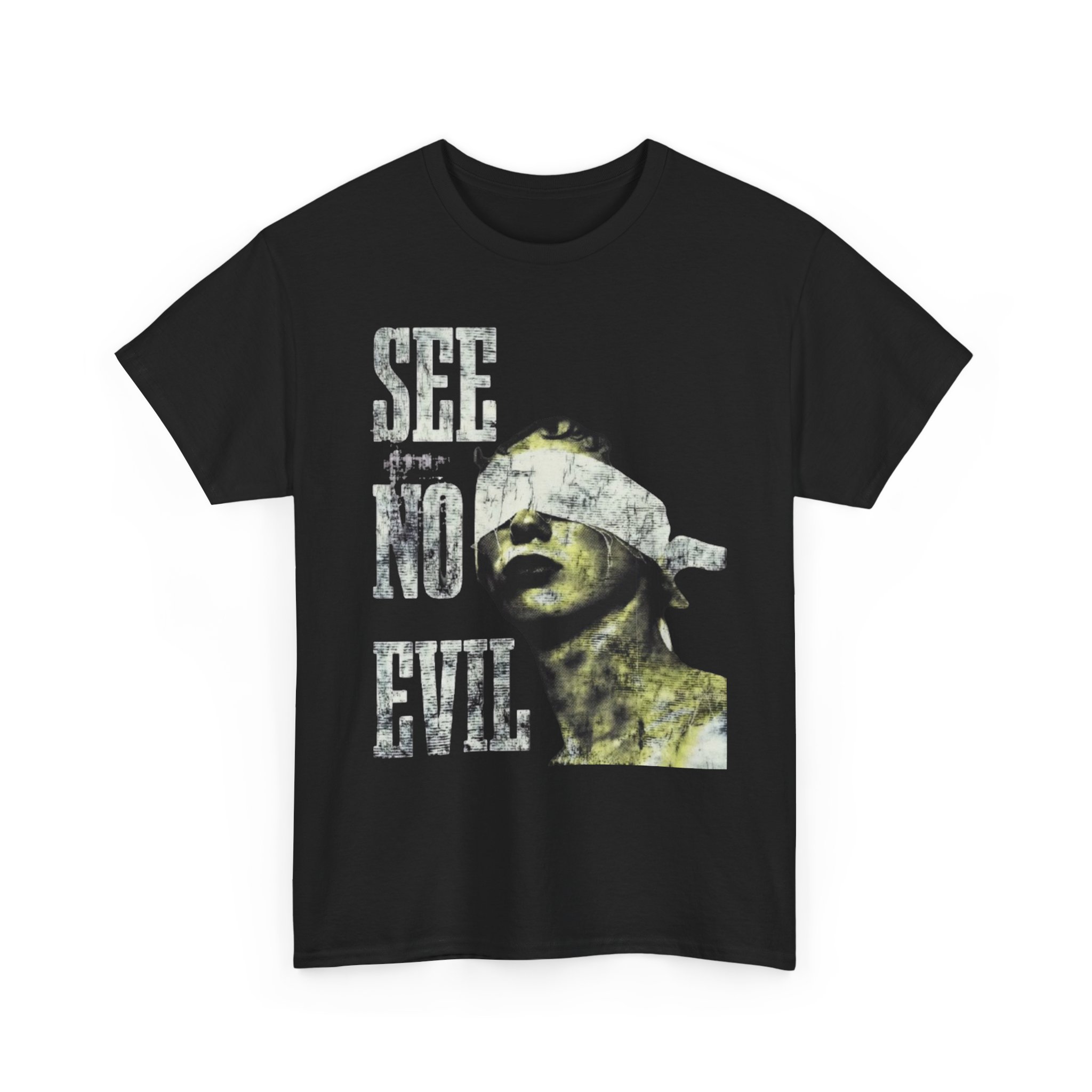 SEE NO EVIL BLACK COTTON TEE