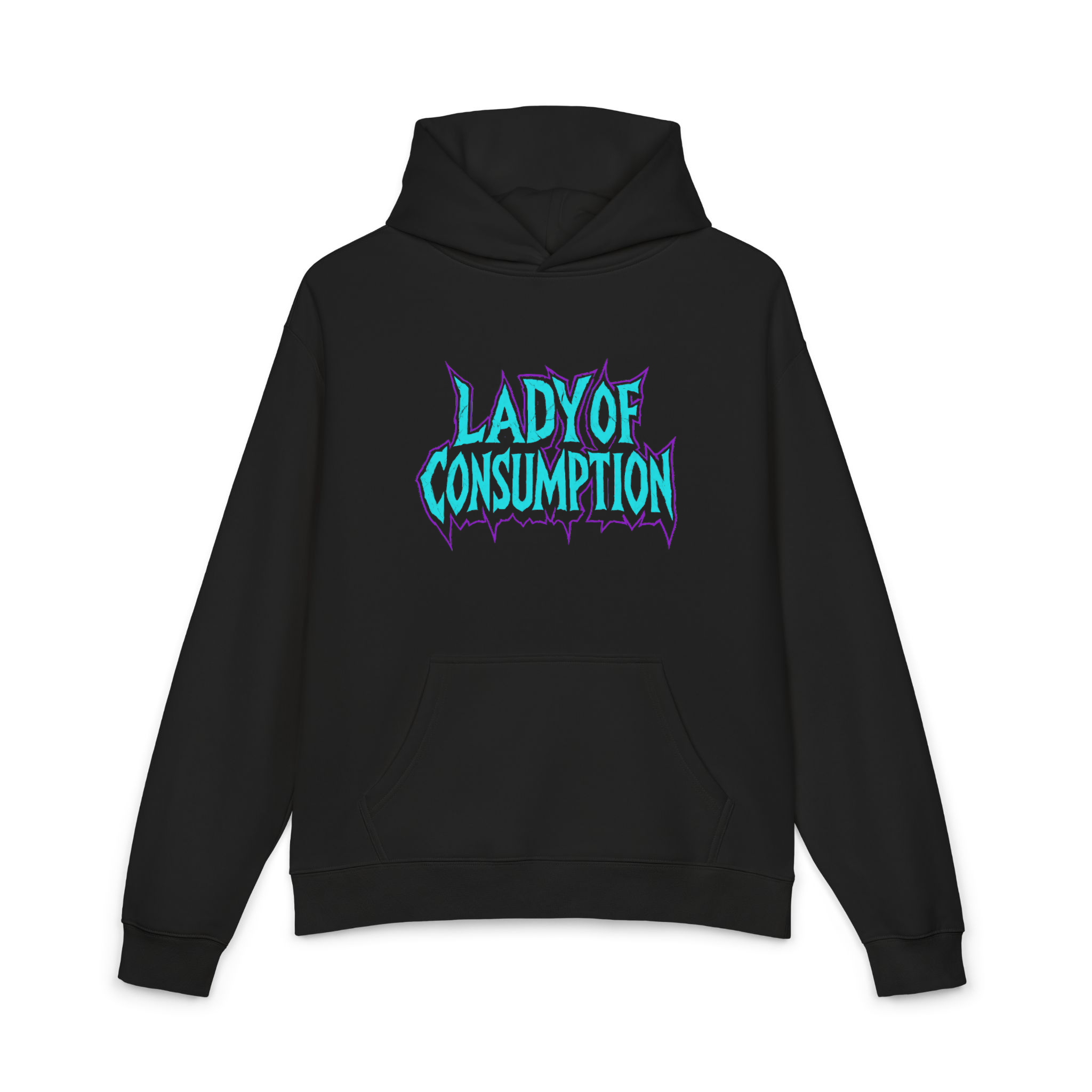 "lady of consumption" cotton hoodie