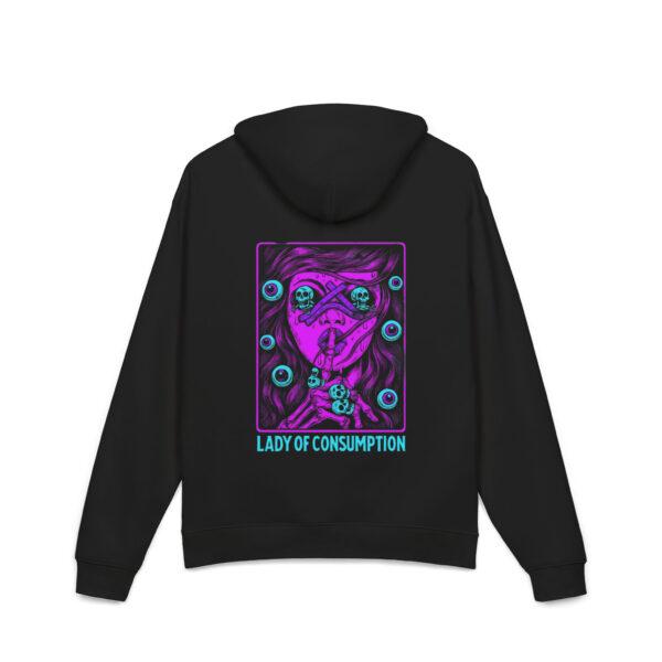 "lady of consumption" cotton hoodie