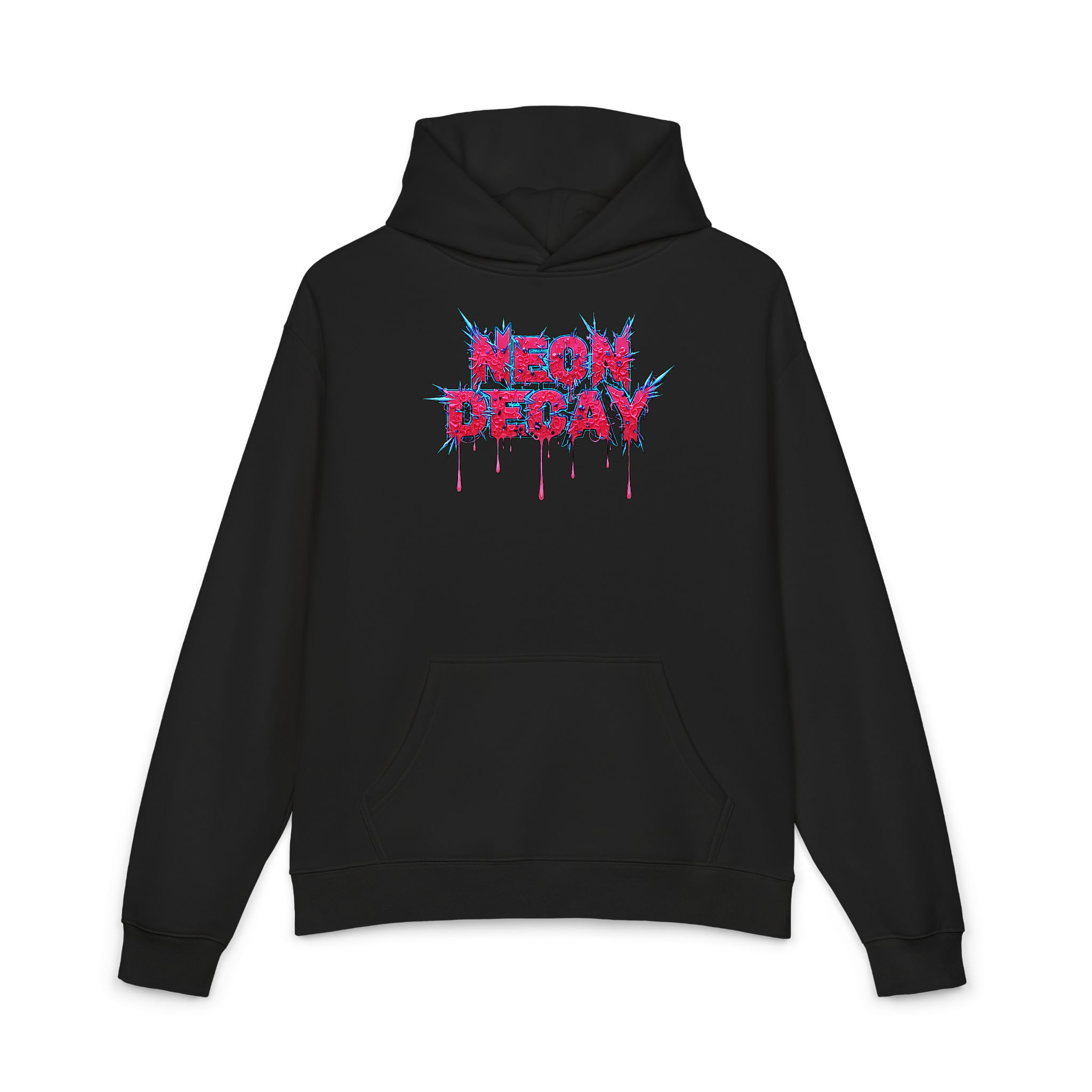 "neon decay" cotton hoodie