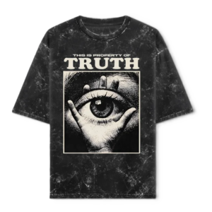 "truth" acid washed oversized tee