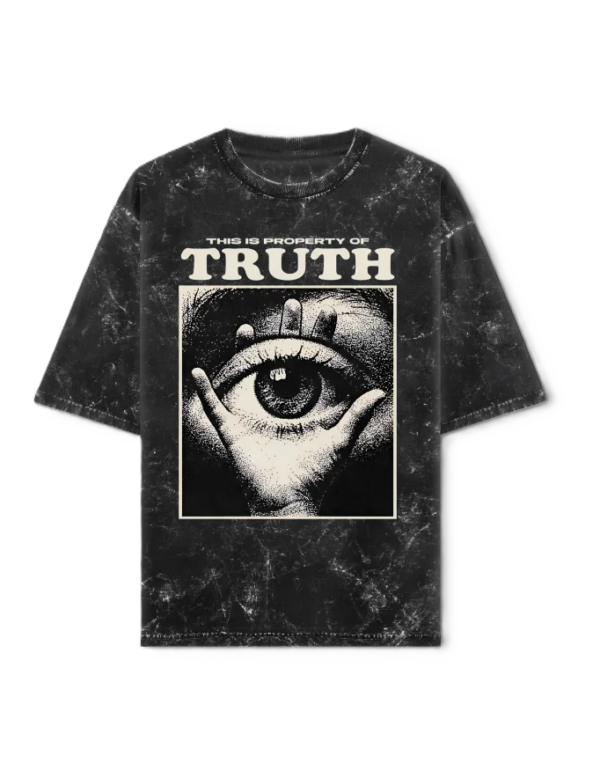 "truth" acid washed oversized tee