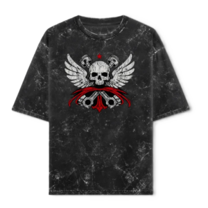 "no glory" acid washed oversized tee