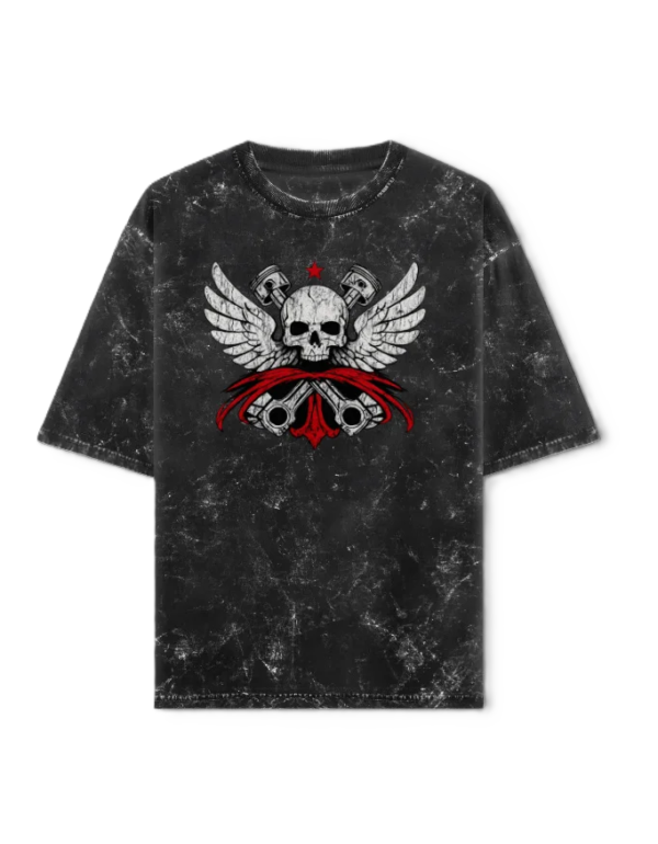 "no glory" acid washed oversized tee